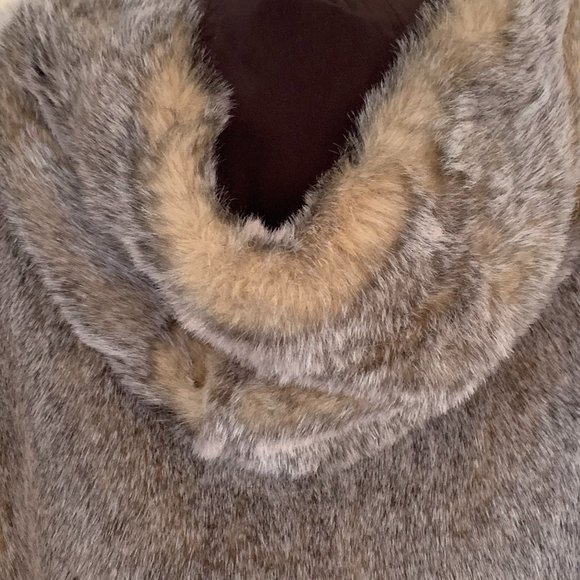 Nuage Light Brown/Brown Reversible Faux Fur Coat - Picture 3 of 6